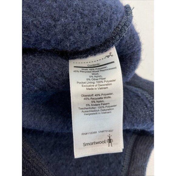 Smartwool Men’s Full Zip Dark Navy Hudson Trail Fleece Jacket size M Merino Wool - Picture 8 of 9